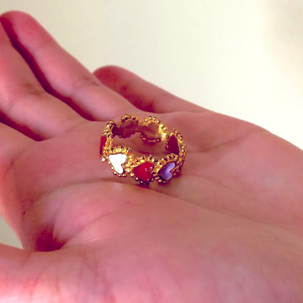 Daniela salcedo 24kt gold-plated heart ring